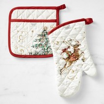 williams sonoma 윌리엄소노마 트워즈 더 나이트 비포 크리스마스 오븐 미트 장갑 & 팟홀더 냄비받침 세트
