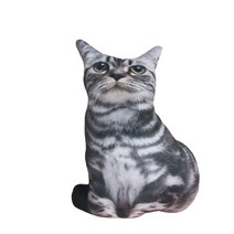 [모사찌] 리얼 고양이 쿠션 혼합색상 귀여운 인테리어 소품 병맛 선물 45cm, 블랙