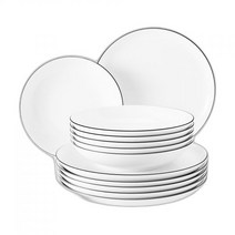 북유럽 셀트만바이덴 Lido 블랙 라인 서비스 세트 12 pieces White with edge