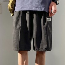 이유까까 남성용 홍콩 스타일 루즈핏 와이드 반바지
