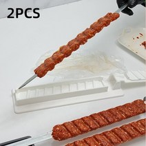 캠핑 꼬치구이 재사용 가능한 케밥 메이커 바베큐 고기 꼬치 기계 준비 주방 그릴 액세서리 도구, [02] 2PCS, 2개