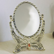 기타 바보사랑[키다리](khhl118)스마일 나비삼각 양면탁상거울 대 (신주)