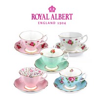 로얄알버트 [로얄알버트] 뉴황실장미 커피잔 2인조(선택형), 1_폴카로즈:2_화이트