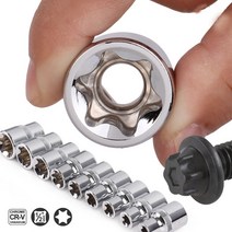 공구 소켓 렌치 복스 1pcs torx 스타 소켓 헤드 12 인치 드라이브 cr-v 합금 녹슬지 않는 e 형 소켓 세트 e10-e24 스타 여성 소켓 수리 도구, e16