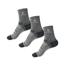 브이존 두툼한 쿠션 등산양말 중목 3족 특허받은 기능성 양말, 그레이(22-25) x 3족