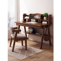 1인실 독서실 책상 원목책상 1인 스터디룸 스터디카페 책상, 0.8m업그레이드모델+책장[로그컬러]