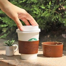 가죽 컵 홀더 슬리브 테이크아웃 휴대용 커피 다회용, 상품선택, 체리