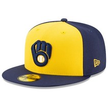 Milwaukee Brewers 뉴에라 Alternate Authentic Collection OnField 59FIFTY Fitted Hat Navy/Yellow