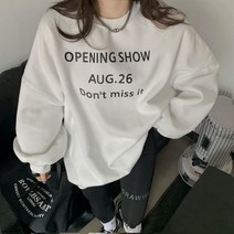 제이제이헤라 레터링 여성 기모 박스티 오버핏 맨투맨 gm3