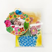 어릴때 내모습 돌백일 사진 종이접시 벽걸이 액자만들기 5p 오감발달 아동교구 시상품