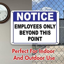 SimpLee Signage NOTICE Employees Only Sign 25.4cm x 17.8cm 두께 0.139.7cm 플라스틱 공지 직원 Beyond This Point