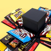 발렌타인데이 서프라이즈 폭발 선물상자 초코렛 과자 상자, 블랙, 무지(문구없음)