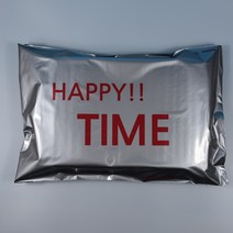 보름달비닐 LDPE 택배봉투 (Happy Time) 인쇄 은색 100매