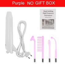 고주파 리프팅기 피부관리기 고주파 페이셜 기계 전극 유리 튜브 지팡이 전기 피부 여드름 스팟 주름 리무, 02 Violet 조명 NO Box