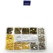 갈색가죽 가죽공예 8mm 6mm 리벳세트 징세트 180pcs 골드 실버 앤틱(청동) 칼라