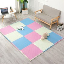 로마팸 애견 층간소음 강아지 퍼즐 매트 30*30 두께2cm 4p, 아이보리