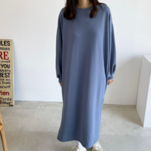 수니베 심플무지링클프리롱원피스 빅사이브 임산부 루즈핏 데일리 등원룩 문센룩 홈웨어