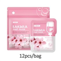 5/10/12PCS 사쿠라 머드 페이스 마스크 안티 링클 나이트 페이셜 팩 다크 서클 모이스춰 라이징 에이징 facecare, [02] 10PCS