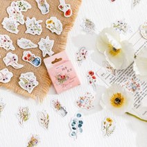 빈티지 가죽 다이어리 Journamm 미니 박스 스티커 DIY 스크랩북 장식 저널링 콜라주 사진 앨범 씰링 문구류 46 개박스 다꾸, F