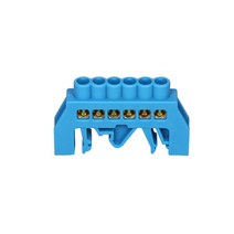 1PCS 4P/6P/8P/10P/12P 브리지 유형 레일 구리 단자 파란색 제로 라인 나사 행 연결 전기 단자 블록 스트립, [05] 12 Hole