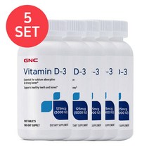 GNC [5개 SET] 비타민 D3 5000IU 180정 (타블렛) Vitamin D-3 5000 180tabs, 1