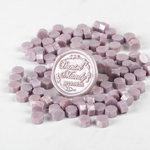 100 pcs 인감 스탬프 왁 스 문학 초대장 결혼식 생일 초대장 인감 왁 스 비즈 레트로 봉투 씰링 왁 스 장식, 라일락 꽃