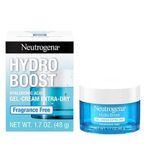극건성 피부를 위한 히알루론산 함유 Neutrogena Hydro Boost 페이스 모이스처라이저 무향 오일 프리 논코메도제닉 젤 크림 로션 1.7온스, [01] 1.7온스
