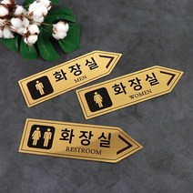 안내판 표찰 인테리어 메탈골드 방향표 화장실, 골드_여(오른쪽), 1개