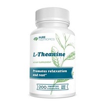 Pure Nootropics - L 테아닌 200mg 캡슐 | 벌크 200 식물성 캡 밸류 팩 허브 보충제 휴식 스트레스 지원 206400