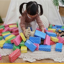 종이블록 거실 유아 건축 집만들기 쌓기 성탄 선물 6세블럭 교구 끼우기