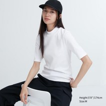 유니클로 코튼하이넥T(5부)