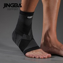 발목인대보호대 JINGBA 지원 1PCS 3D 압축 나일론 발목 보호대 축구 농구 tobillera deportiva, 검은색 붕대 발목