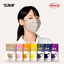 일본 KOWA 삼차원 매트 컬러마스크 5매입 7종 색상 귀안아픈 편한 마스크, 체리핑크 (5매입)