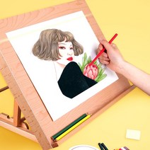 휴대용 스케치 이젤 나무 데스크탑 이젤 아티스트 탁상 드로잉 보드 스탠드 이젤 수채화 유화 아트 용품, 크기가 큰