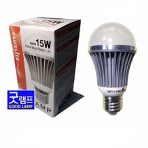 국산 LED전구 15W 벌브 욕실 주방 거실등, 주광색