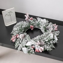 바보사랑 스노우베리솔방울리스 420 (mm) 크리스마스 리스.플라워트리, 단품