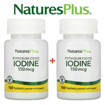 (1+1) 네이처스플러스 요오드 아이오딘 칼륨 포타슘 메타볼리즘 필수미네랄 150mcg 100타블렛 2팩