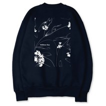 밀리언데이 빅사이즈 플라워 오버핏 특양면 맨투맨