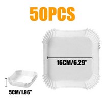 50/100Pcs 에어 프라이어 일회용 양피지 라이너 오일 증거 종이 트레이 비 스틱 베이킹 매트 액세서리 SquareRound, CHINA, 50Pcs 16cm Square W _CHINA