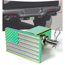 5.1cm (2인치) 트럭용 후면 트레일러 히치 커버 알루미늄 미국 국기 스틸 수신기 플러그 커버 잠금 핀 포함 포드 지프 트럭 SUV 쉐보레 호환 - 네온, Neon