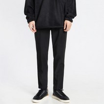 남자 겨울 본딩 기모 와이드 팬츠 데일리룩 40대남성 휴가지패션 커플룩 이지캐주얼 스판데님 캐쥬얼청바지