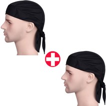 make speed 엣지스타일 자전거두건 2개 세트, 블랙+블랙