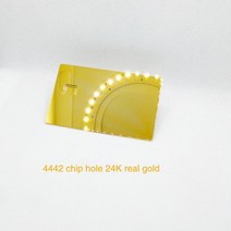 [케이로] 340966 1 개 08mm 신용 카드 크기 거울 반사 인쇄용 금속 회원 광택 기프트 칩 슬롯 및 서명 바 포함, 24K Gold