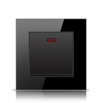 벽터치스위치PSSRISE 86 유럽 영국 20A 45A 고전력 벽 스위치 강화 유리 패널 온수기 조명 에어컨 용 ON OF, [02] 45A, [01] black