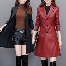 M~4XL 하프롱 카라 가죽 자켓