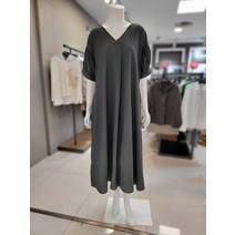 퍼프 소매 V넥 A라인 원피스 BA38OP230