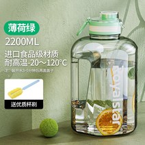 대형 스페이스컵 큰 워터보틀 누수방지 레저 프로틴물통 마이프로틴 빅사이즈 프로틴통 플라스틱, 2200ML-그린【수입식품급x고온내구성】컵홀더