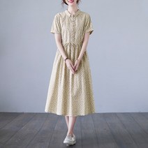 도니와 여성 반팔카라 미디원피스 앞단추 허리끈원피스 기본원피스 여름원피스 편한원피스 출근패션 데일리룩 체리원피스 캠퍼스룩 여행원피스 직장인원피스 예쁜원피스 카라원피스