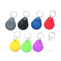 RFID복사기50pcs UID 블록 0 재기록 가능 쓰기 13.56MHz RFID 태그 키 Fob 복제 카드 복사 체인 Keyfob, 10 보라색