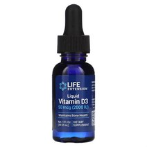 라이프익스텐션 액체 비타민 D3 50MCG(2000IU) 1FL OZ, 단색, 한 사이즈
